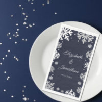 Copo de Nieve Azul Marino Boda de Invierno