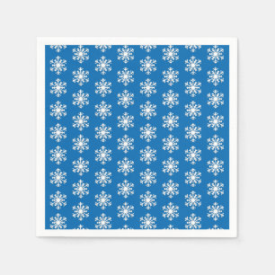Servilleta De Papel Copo de nieve blanco 3D sobre fondo azul