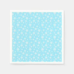 Servilleta De Papel Copo de Nieve Blanco sobre Patrón de Invierno Azul
