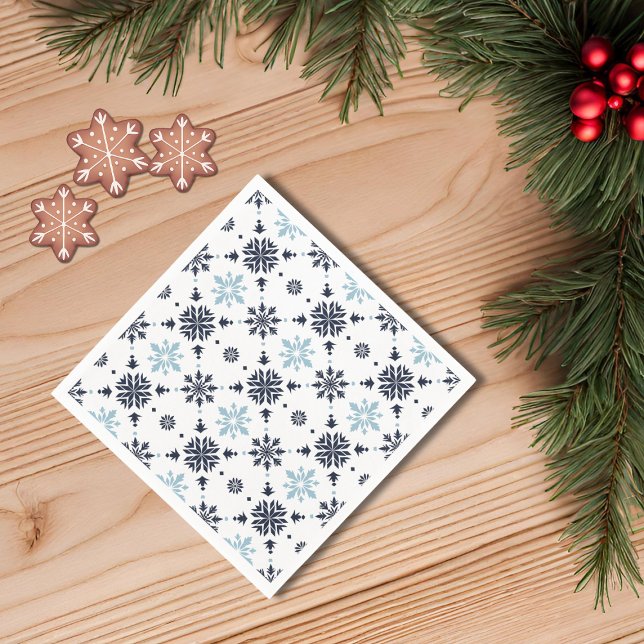 Servilleta De Papel Copo de nieve blanco y azul claro (Subido por el creador)
