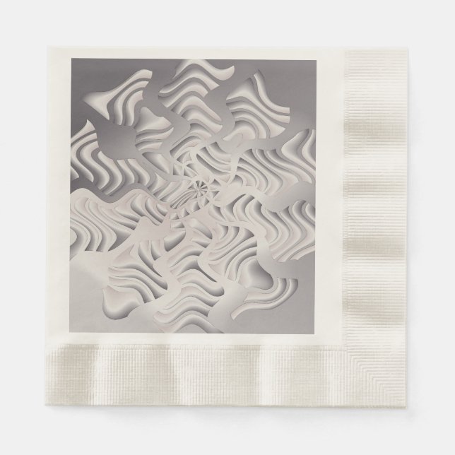 Servilleta De Papel copo de nieve de plata (Anverso)