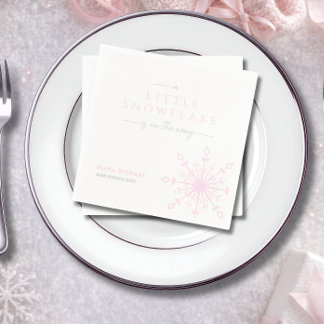 Servilleta De Papel Copo de nieve está en camino Invitación para Baby 