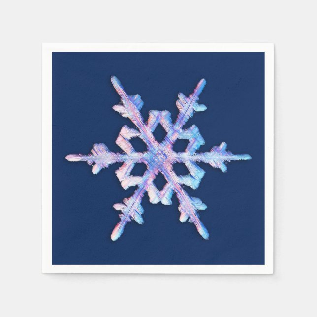 Servilleta De Papel Copo de nieve irlandés con azul oscuro (Anverso)