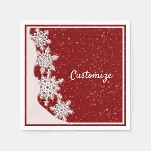 Copo de Nieve Navidad Personalizado Servilletas-Material