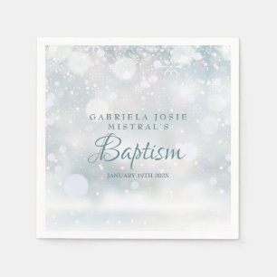 Servilleta De Papel Copos de Nieve Bautizo