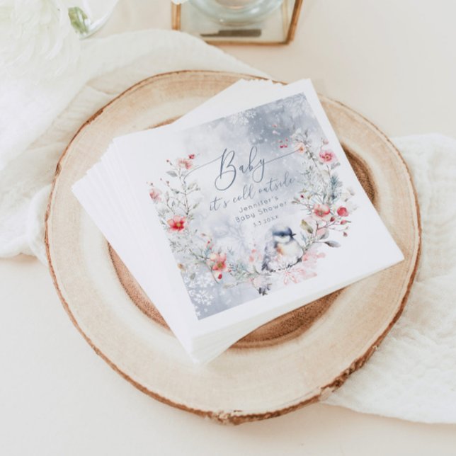 Servilleta De Papel Copos de nieve de invierno Bebé su frío afuera (Subido por el creador)