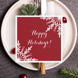 Servilleta De Papel Copos de nieve en invierno blanco en vacaciones Re