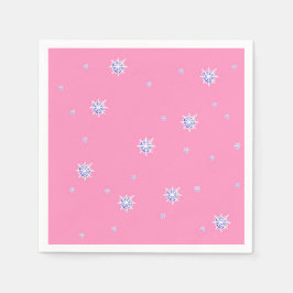 Servilleta De Papel Copos de nieve en invierno rosa