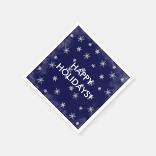 Servilleta De Papel Copos de nieve en NAPKINS de 10-PAPER color azul o