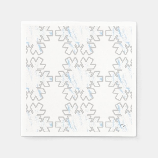 Servilleta De Papel Copos de nieve (gris) (Anverso)