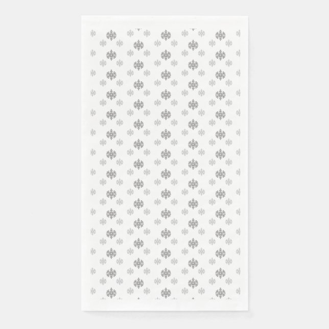 Servilleta De Papel Copos de nieve grises (Anverso)