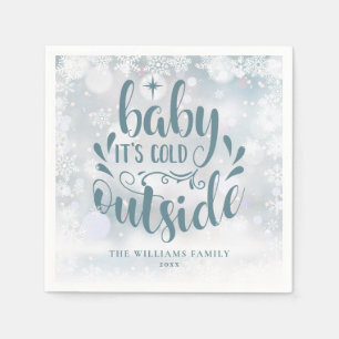 Servilleta De Papel Copos de nieve personalizados Baby It's Cold Outsi