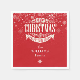 Servilleta De Papel Copos de nieve personalizados Feliz Navidad