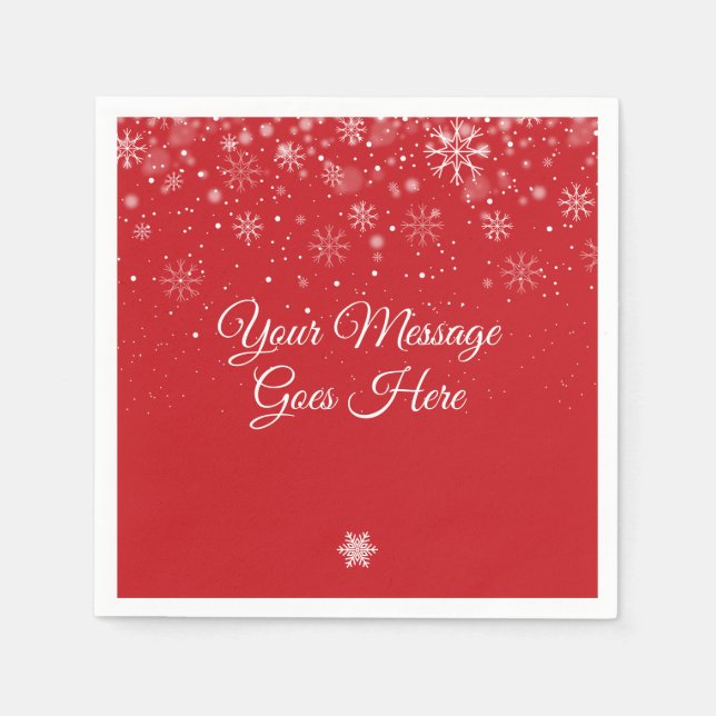 Servilleta De Papel Copos de nieve personalizados Feliz Navidad (Anverso)