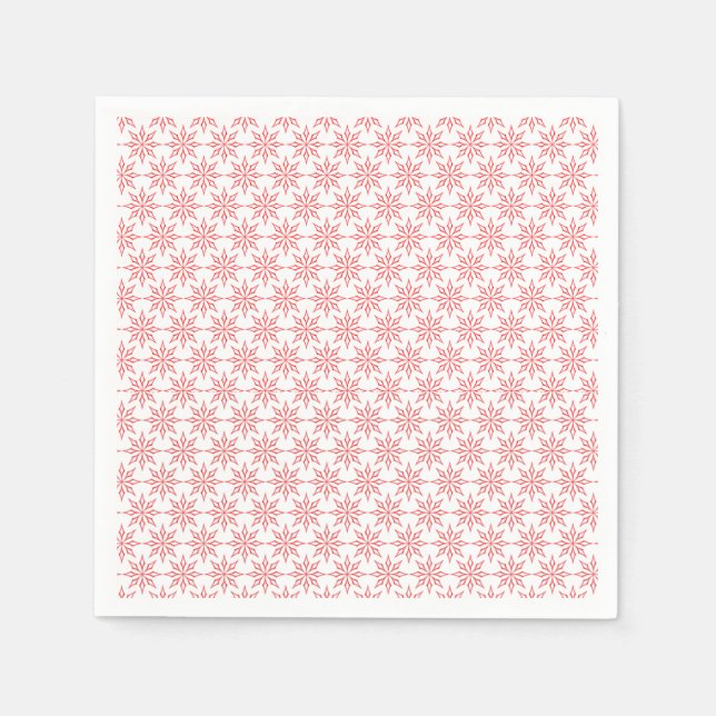 Servilleta De Papel Copos de nieve rojos (Anverso)