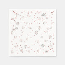 Copos de nieve rosados y plateados en invierno