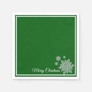 Servilleta De Papel Copos de nieve verdes de las servilletas de papel