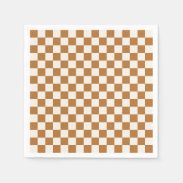 Servilleta De Papel Copper and eggshell checkerboard pattern