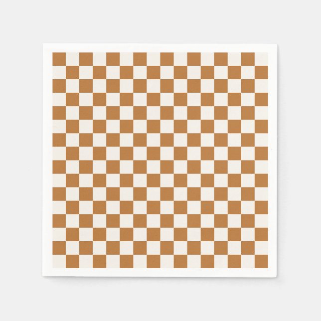 Servilleta De Papel Copper and eggshell checkerboard pattern (Anverso)