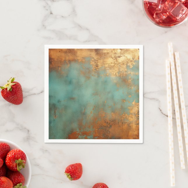 Servilleta De Papel Copper Patina Rustic Metallic (In situ)