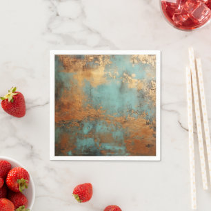 Servilleta De Papel Copper Patina Rustic Metallic