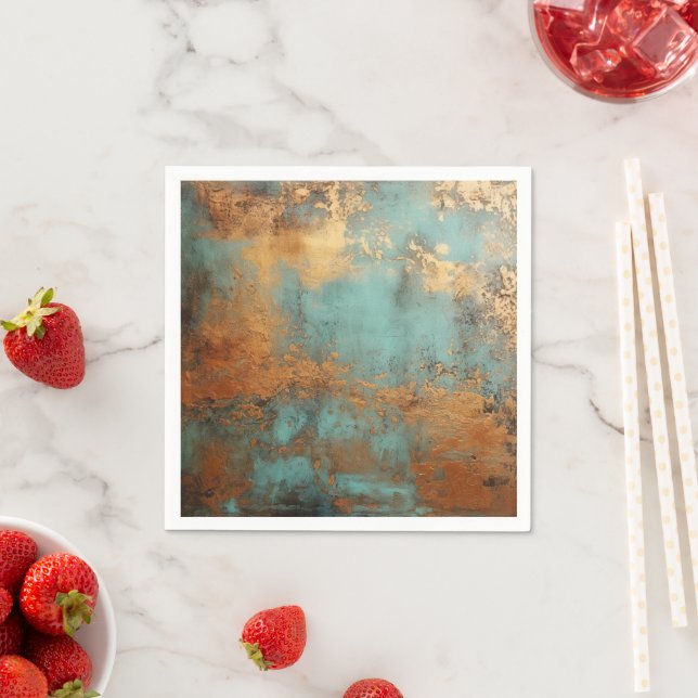 Servilleta De Papel Copper Patina Rustic Metallic (In situ)