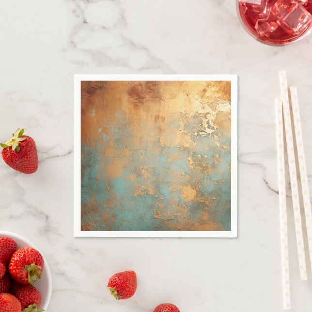 Servilleta De Papel Copper Patina Rustic Metallic (In situ)