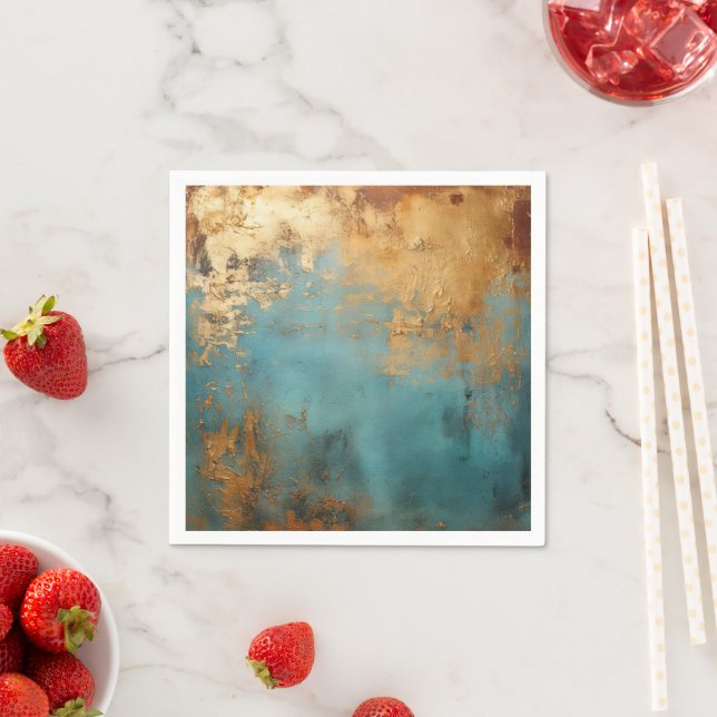 Servilleta De Papel Copper Patina Rustic Metallic (In situ)