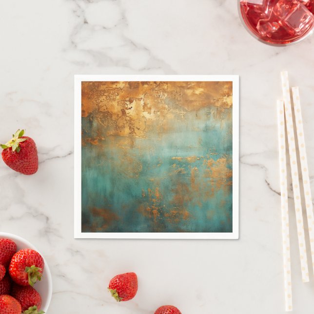 Servilleta De Papel Copper Patina Rustic Metallic (In situ)