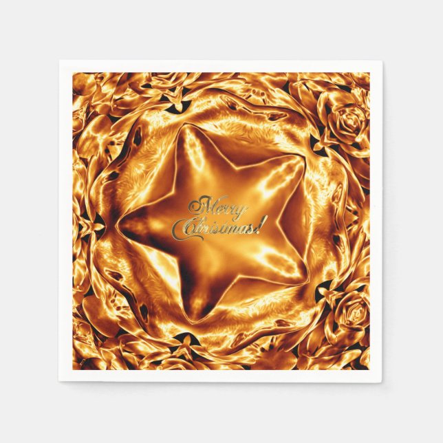 Servilleta De Papel Copper Star Faux Golf Relieve metalizado Mensajes  (Anverso)