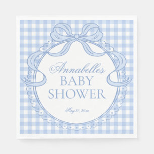 Servilleta De Papel Coqueta de encaje azul bebé postre para ducha de b