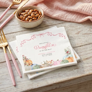 Servilleta De Papel Coqueta de lazo rosa, un pequeño baby shower de ca