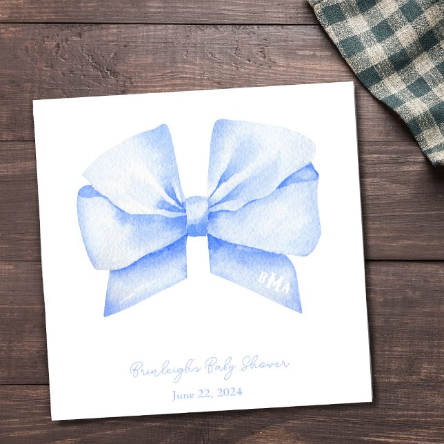 Servilleta De Papel Coqueta monográfica de cinta azul personalizada (Subido por el creador)