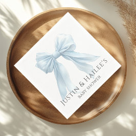 Servilleta De Papel Coquette Baby Shower Chica de Blue Bow personaliza