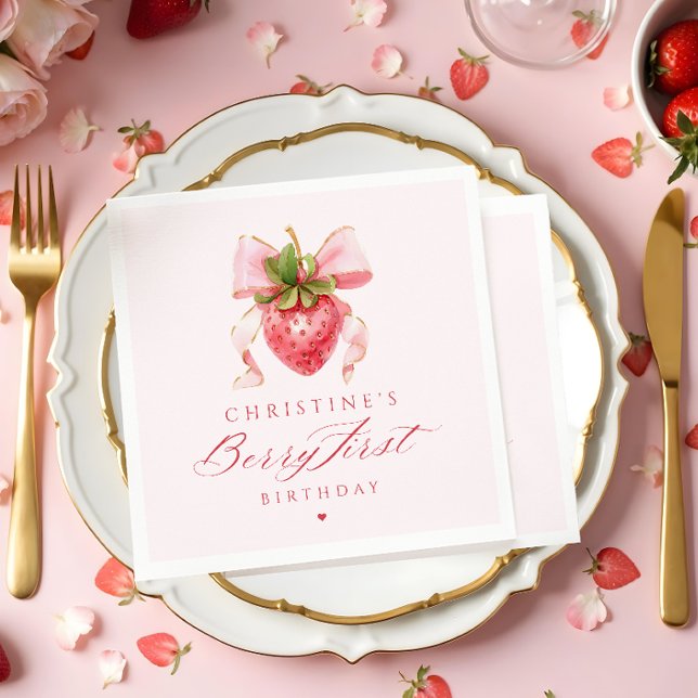 Servilleta De Papel Coquette Berry First Birday (Subido por el creador)