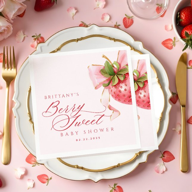 Servilleta De Papel Coquette Berry Sweet Baby Shower (Subido por el creador)