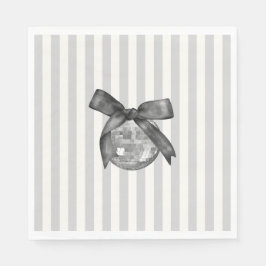 Servilleta De Papel Coquette Black Bow & Disco Ball Elegante Cumpleaño