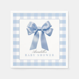 Servilleta De Papel Coquette Blue Bow Ribbon Boy Baby Shower