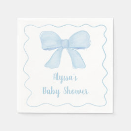 Servilleta De Papel Coquette Blue Boy Bow Baby Shower
