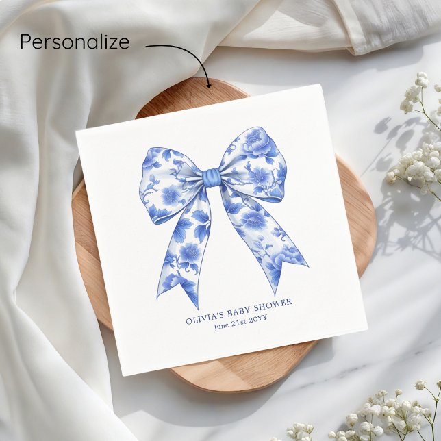 Servilleta De Papel Coquette Bow Baby Shower (Subido por el creador)