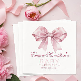 Servilleta De Papel Coquette Bow Baby Shower Napkins - Elegante Ri Ros