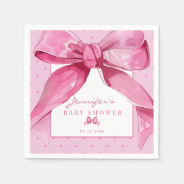 Servilleta De Papel Coquette Bow | Bebé Rosa
