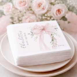 Servilleta De Papel Coquette Bow Greenery Baby in bloom baby Shower