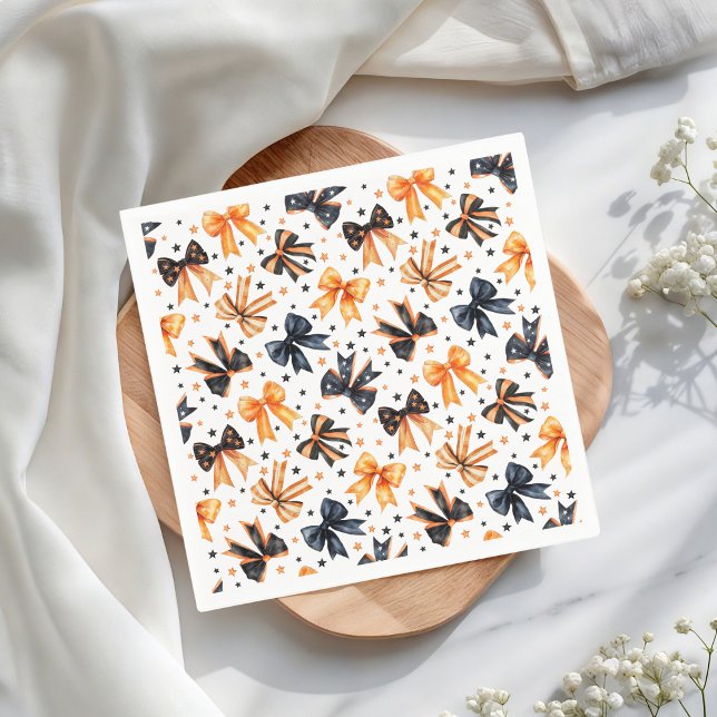 Servilleta De Papel Coquette Bow, Naranja negro de Halloween (Subido por el creador)