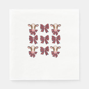 Servilleta De Papel Coquette Bow Navidades Highland Cow Santa Cute Xma