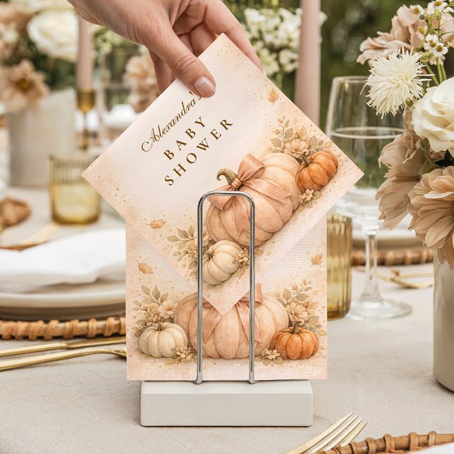 Servilleta De Papel Coquette Bow Pumpkin Fall Baby Shower (Subido por el creador)