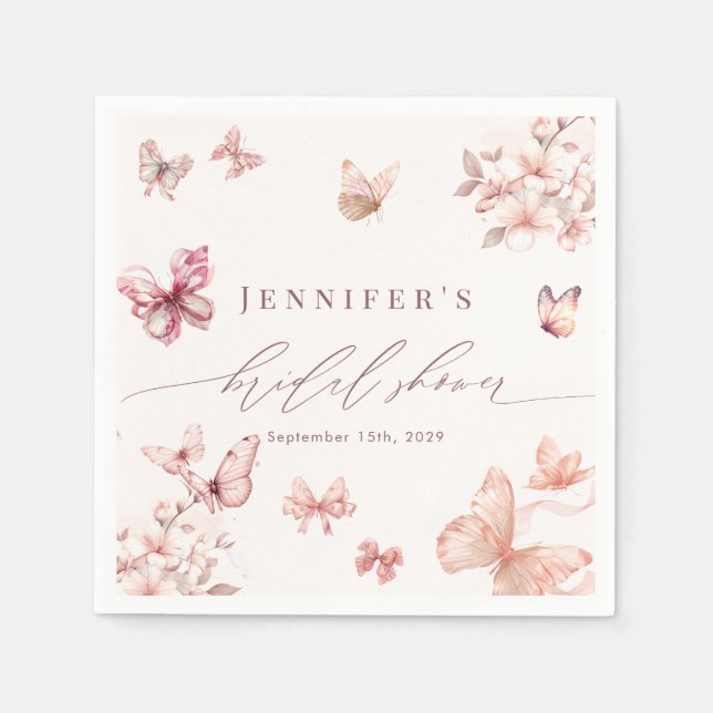 Servilleta De Papel Coquette Butterfly | Butterflies Shower (Anverso)