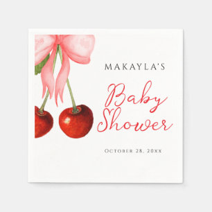 Servilleta De Papel Coquette Cherry en Top Baby Girl Shower