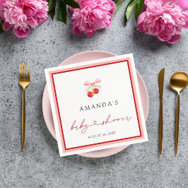 Servilleta De Papel Coquette Cherry en Top Baby Girl Shower