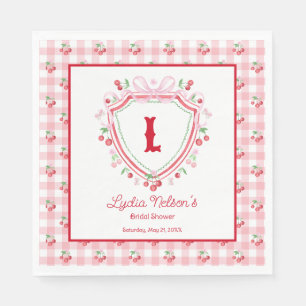 Servilleta De Papel Coquette Cherry Monogam Bridal Shower